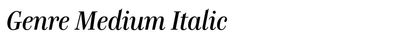 Genre Medium Italic